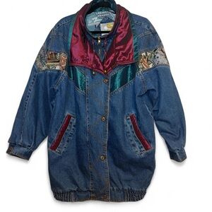 Current Seen 80s/90s Denim Jacket + Embroidery/Patchwork/Satin/Tapestry Details